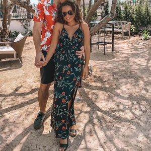 Black Floral Maxi ♡